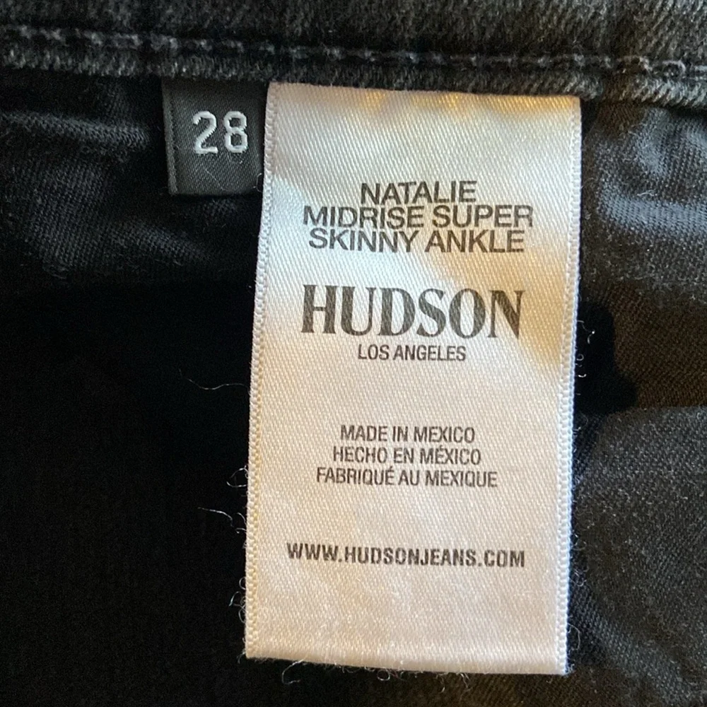 Hudson NWT Black Natalie Mid-rise Super Skinny Ankle Jeans 3113